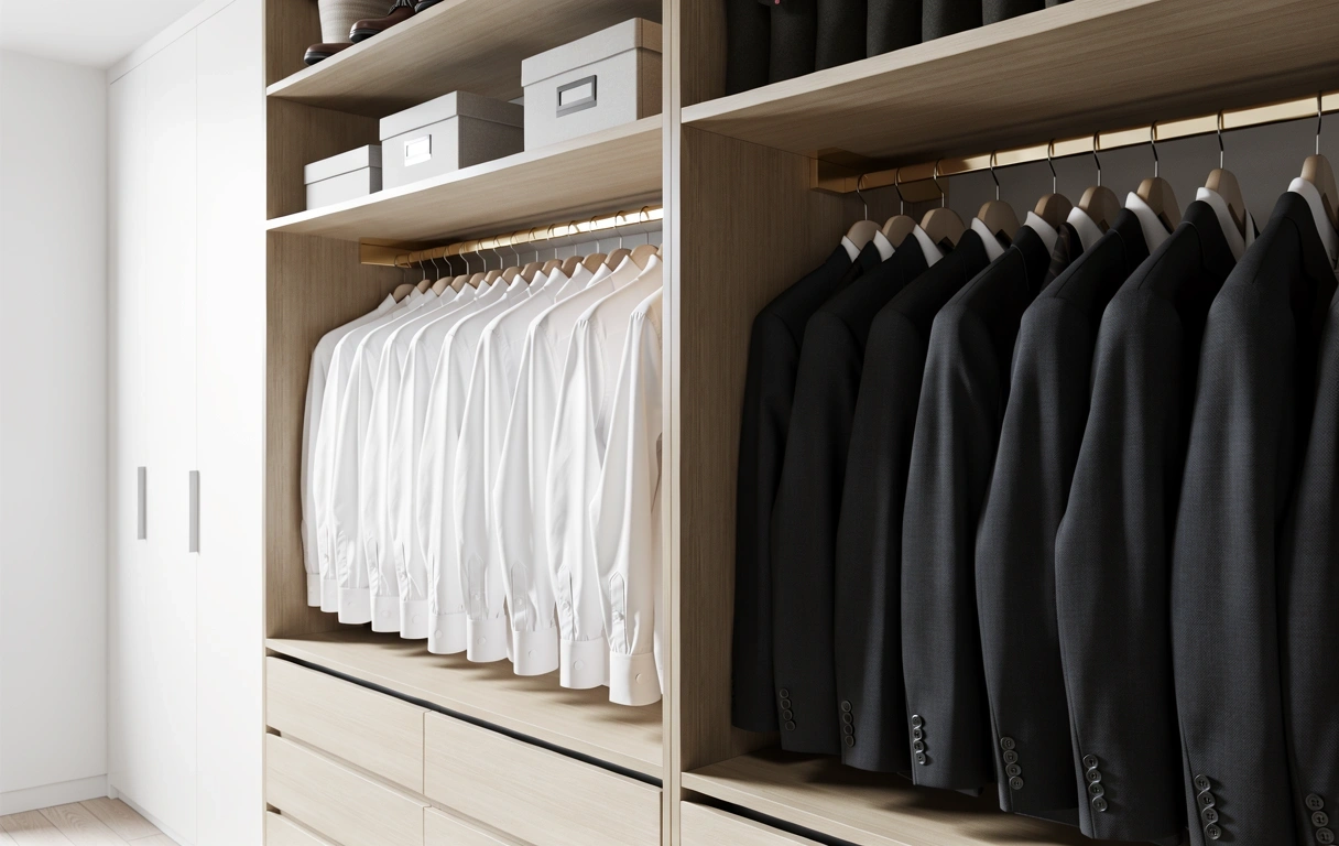 Organized professional wardrobe